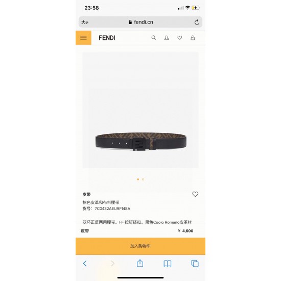 Fendi Belts
 Top Quality